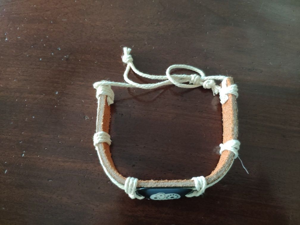 2 Pulseiras de couro com pedra (novo)