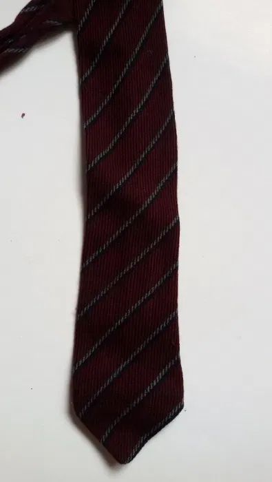 Klasyczny krawat niebieski i bordowy w pasy - 2szt - uzywane