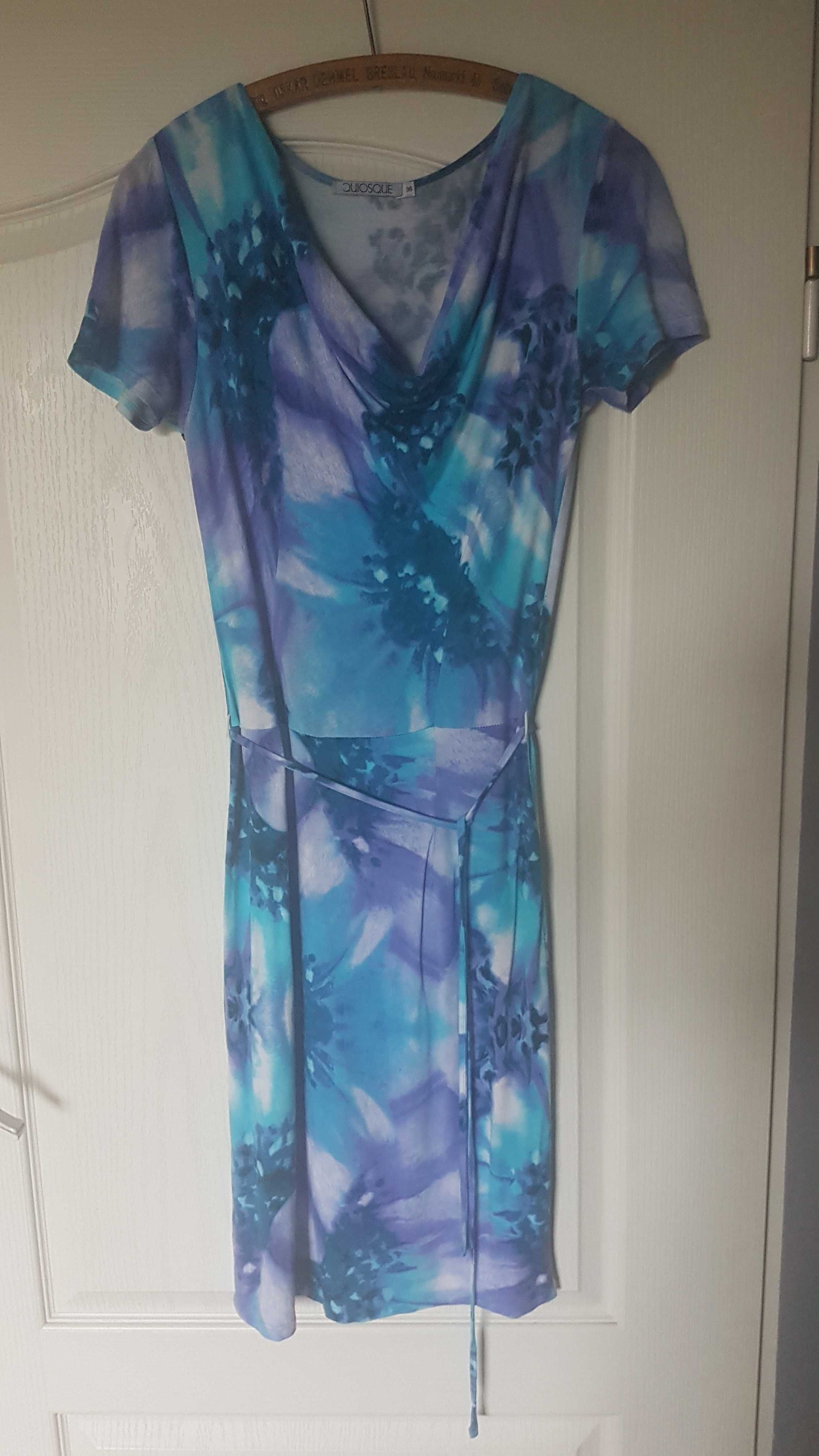 Błękitno-fioletowa sukienka Quiosque S 36