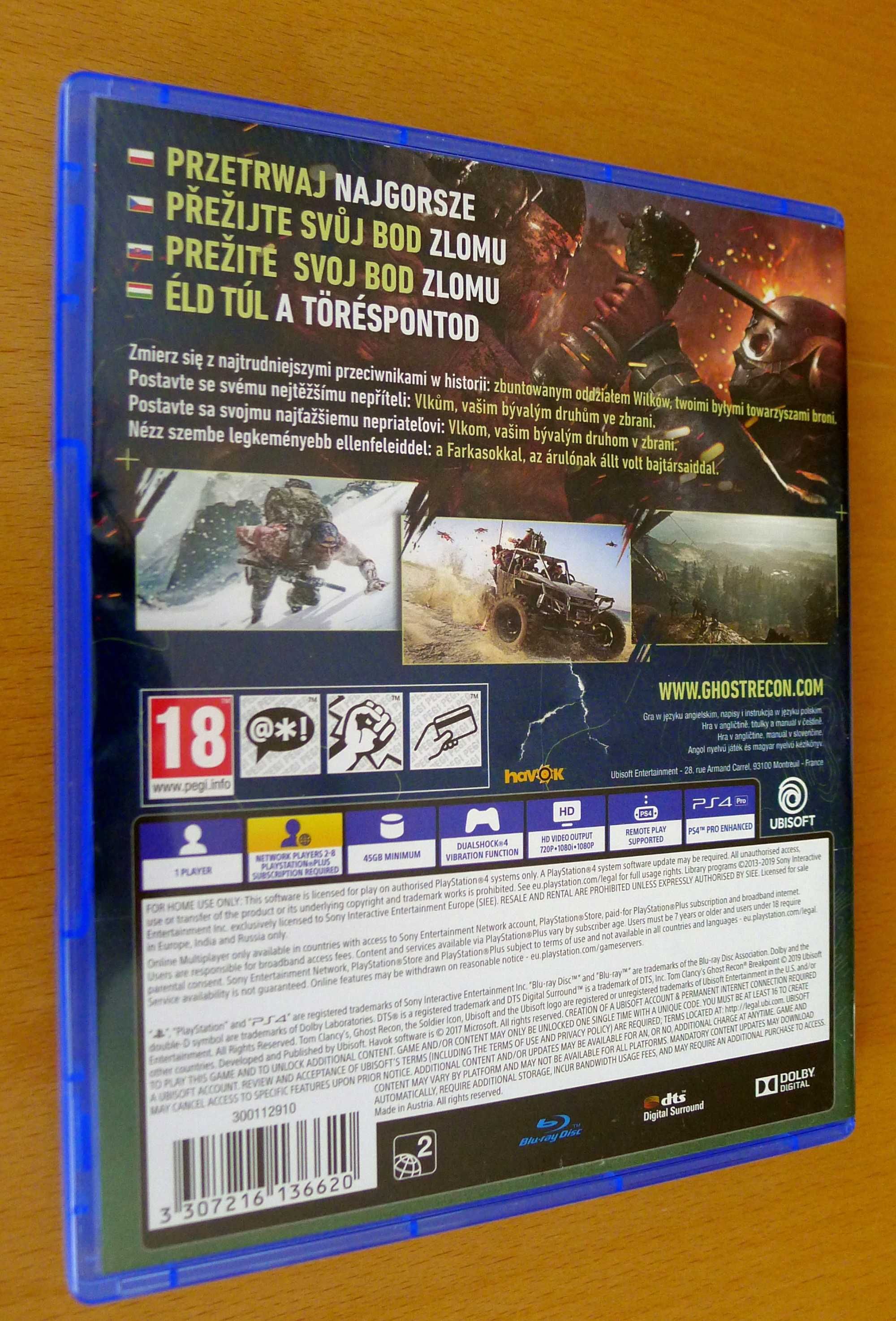 Tom Clancy's Ghost Recon Breakpoint PS4, polska okładka
