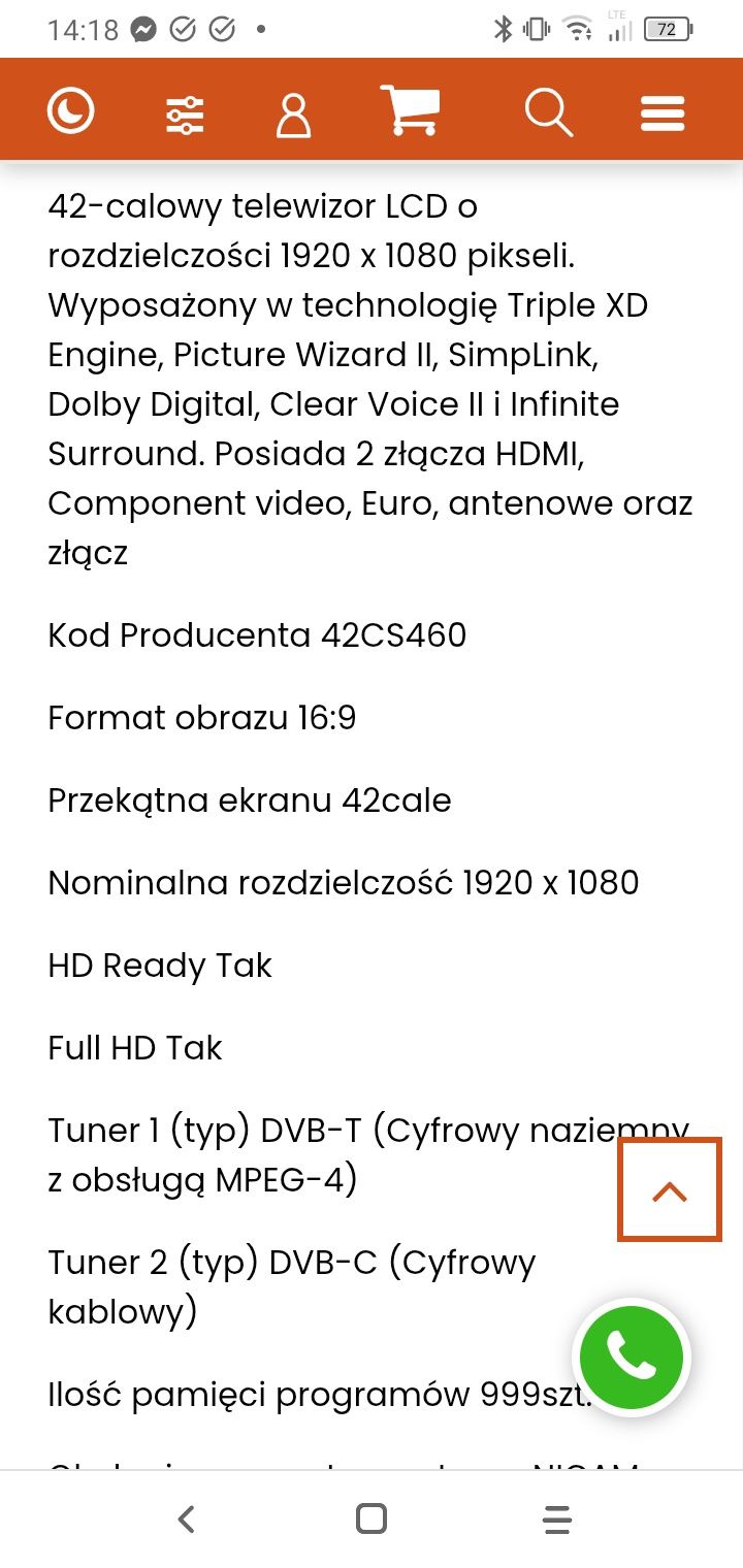 Telewizor  42 całe okazja