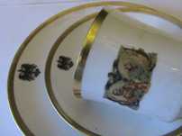 Patriotyczna filiżanka porcelanowa z Kaiserem Wilhelmem II i Franzem