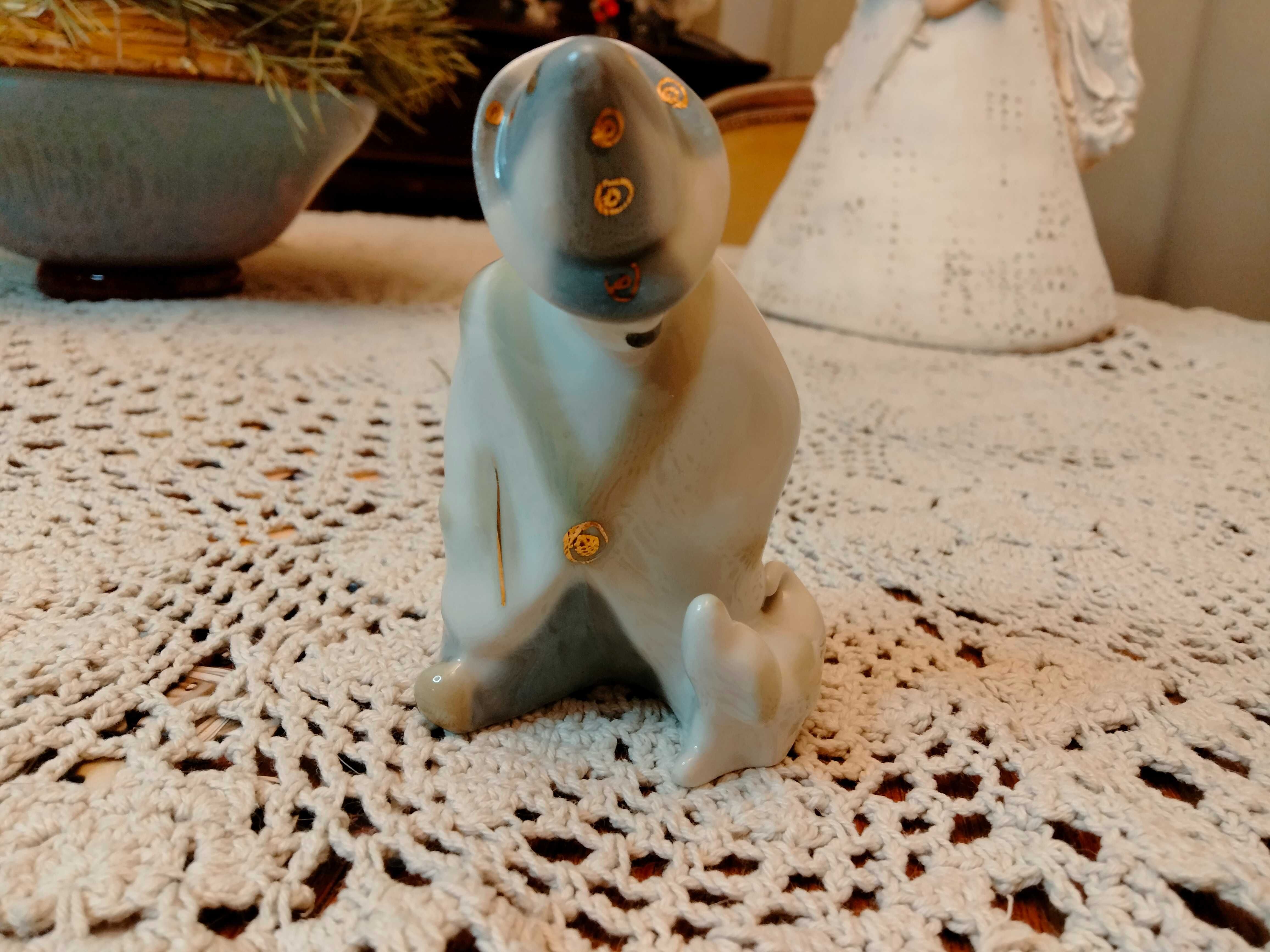 Figurka porcelana Połonne klaun z psem Ukraina