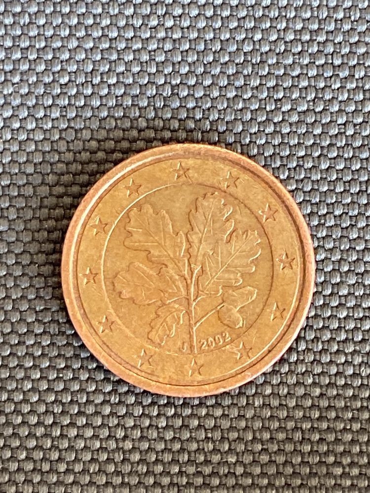 Moeda 1 EuroCent - Alemã - 2002 - J