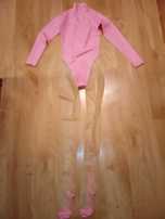 976/ Cukierkowy różowy catsuit kombinezon S latex lateks 0,4mm