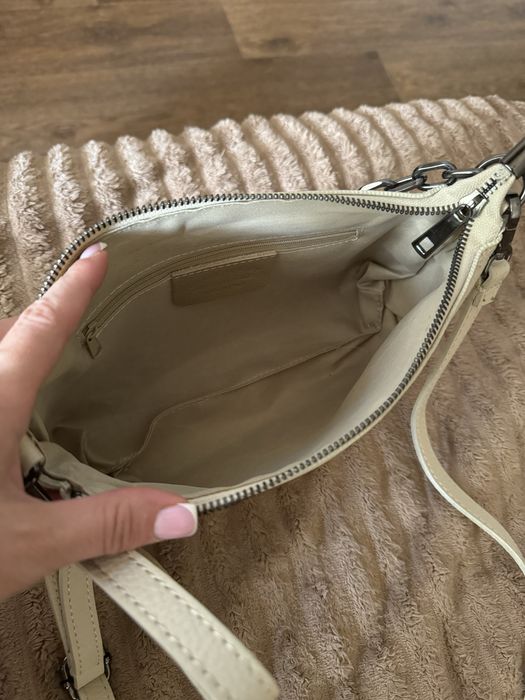 Сумка жіноча молочна шкіряна/кожанная