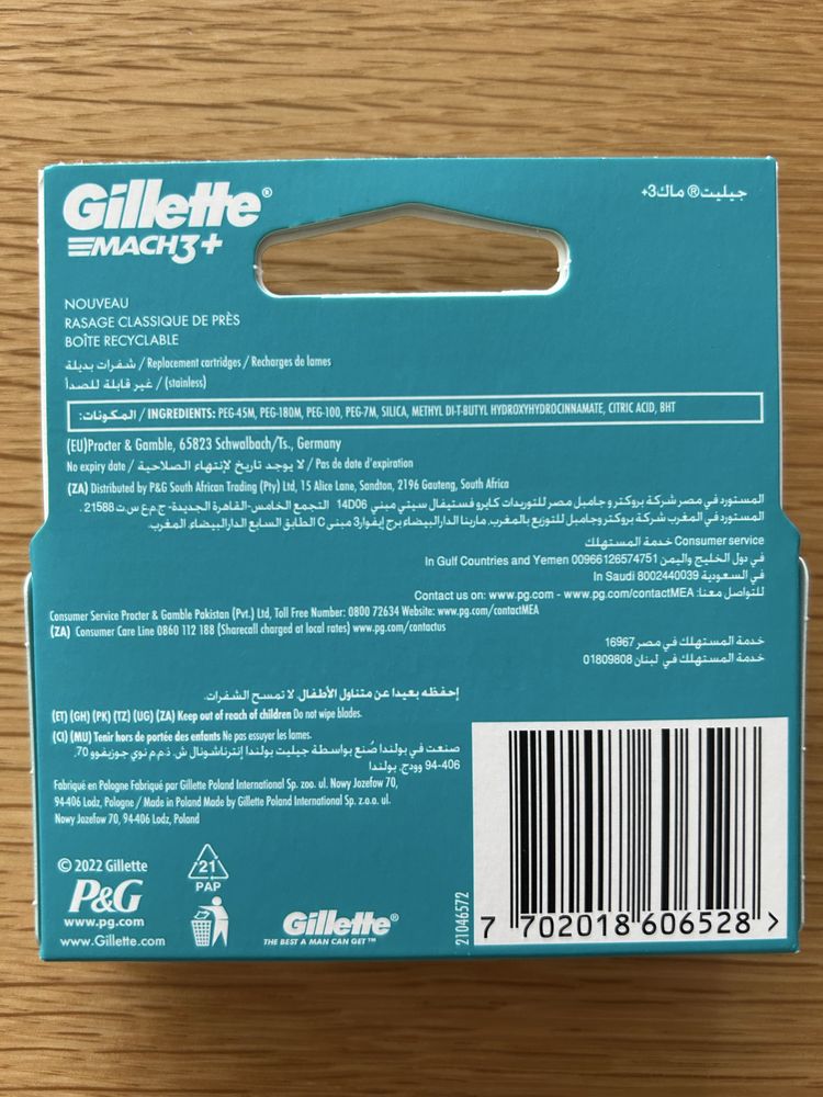 Wklady gillette mach 3+