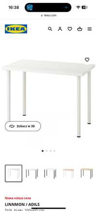 Biały stół IKEA 100 x 60 LINNMON / ADILS