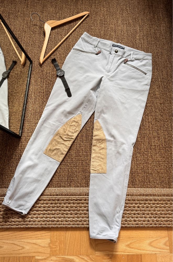 Bryczesy spodnie damskie z bawełny dopasowane Ralph Lauren M/38