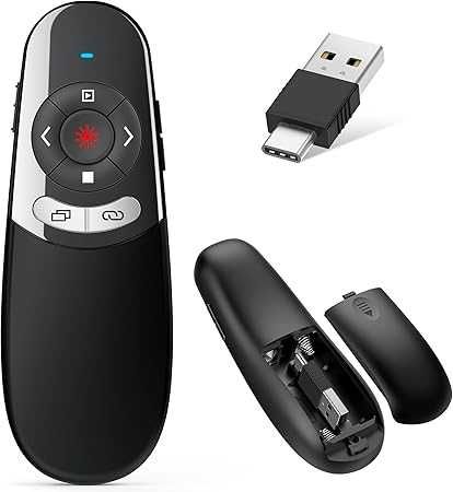 Pilot Prezenter Wskaźnik Laserowy do prezentacji USB - C czerwony