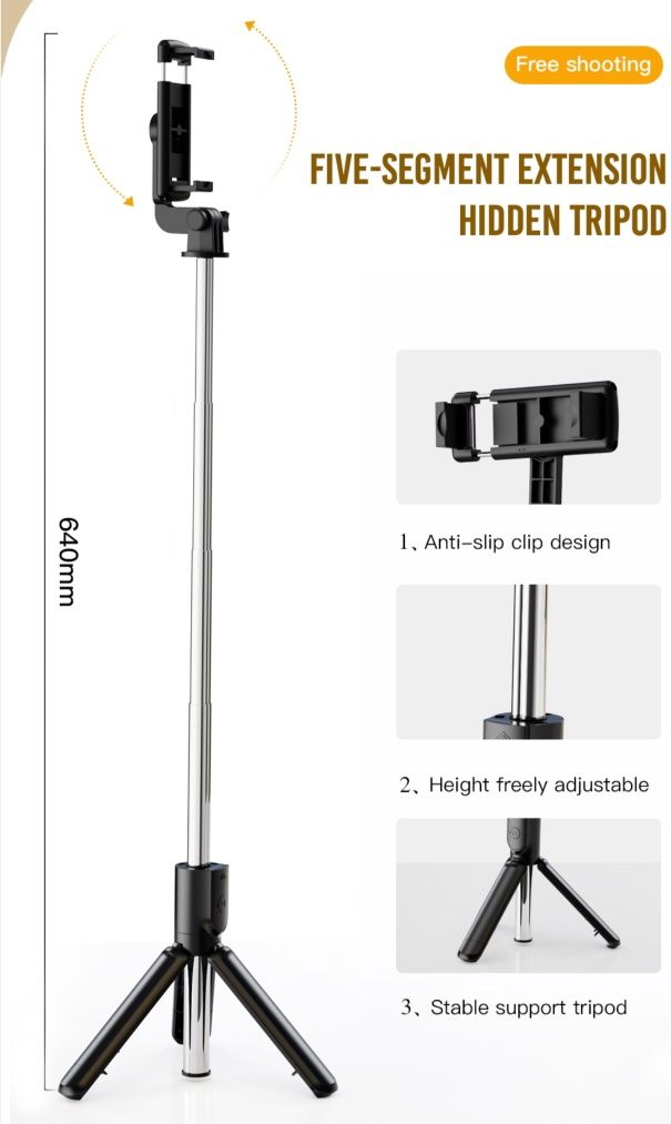 Kijek do selfie Bluetooth tripod statyw 64cm