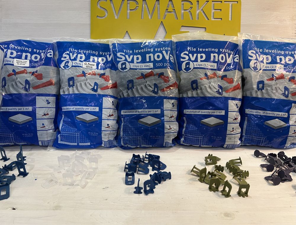 Система вирівнювання плитки СВП NOVA Затискач 1, 1,5 або 2 мм 500 штук