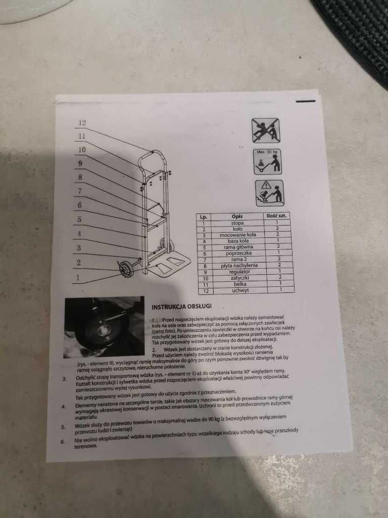 Wózek towarowy Caprio GZS90A MAX 90KG