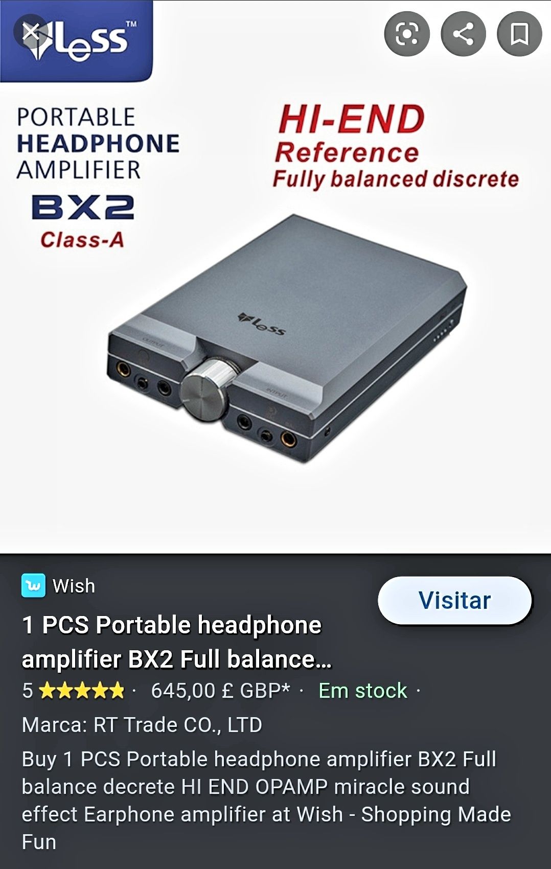 Amplificador Headphones portátil Puro Class A