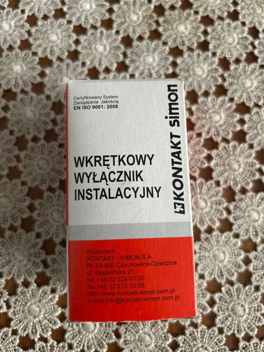 Wkrętkowy włącznik instalacyjny Konyakt simon