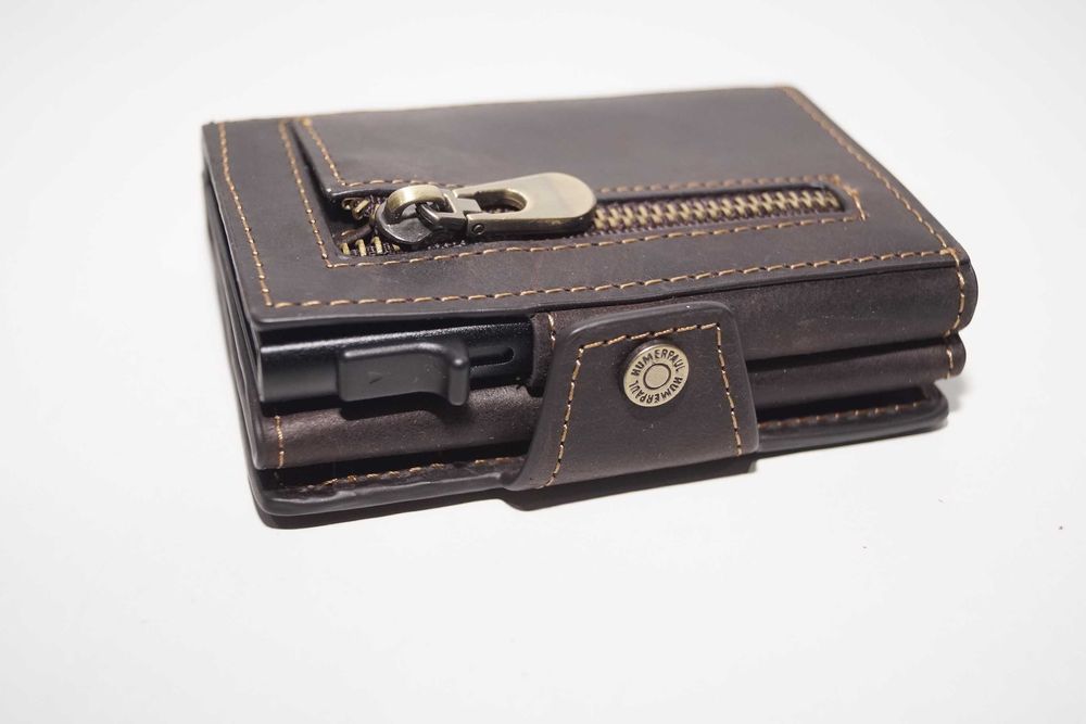 Mały Portfel męski skórzany etui na karty HUMERPAUL ochrona RFID