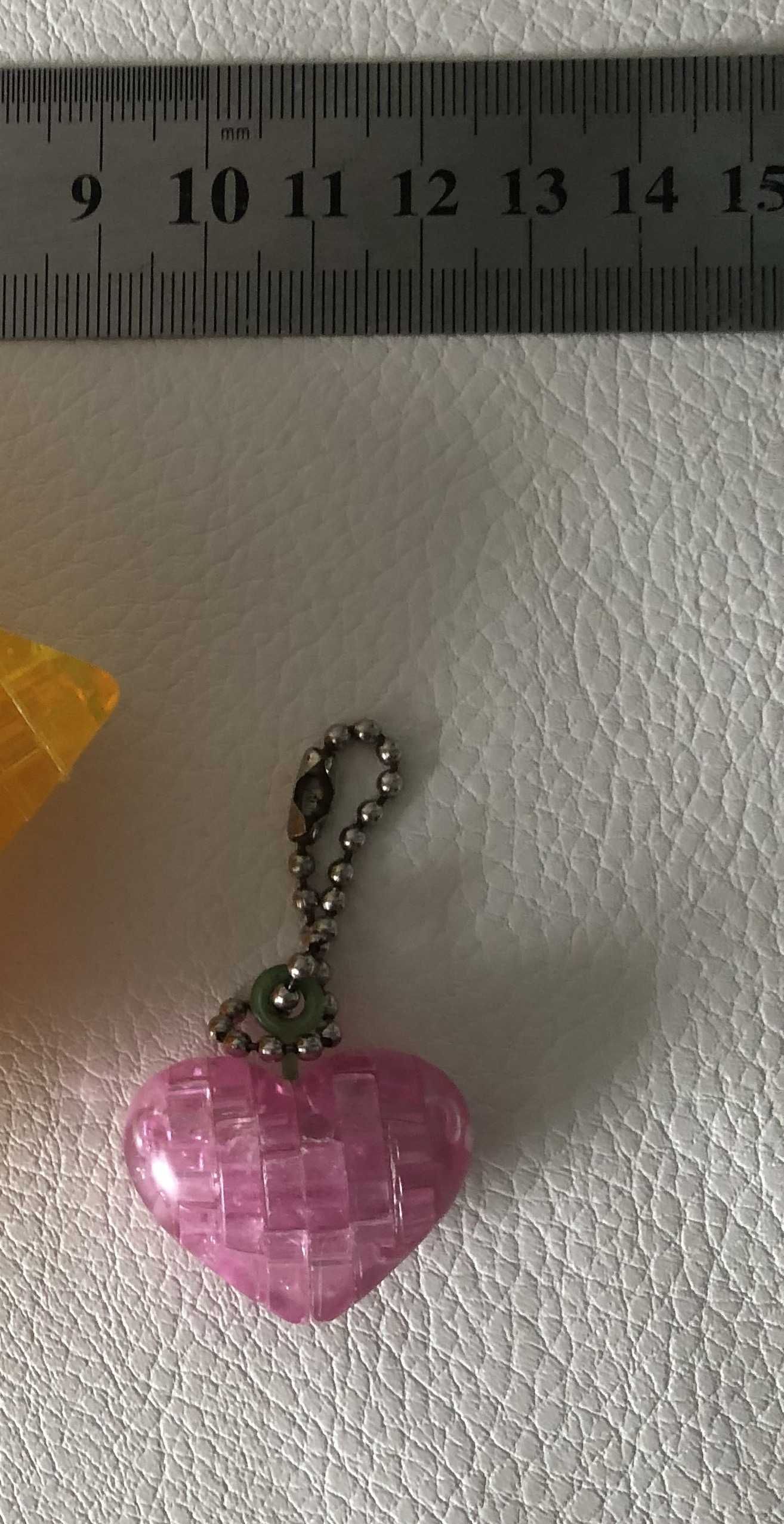 3D кристалічний пазл  "Сердечко" рожеве Підвіска на ранець