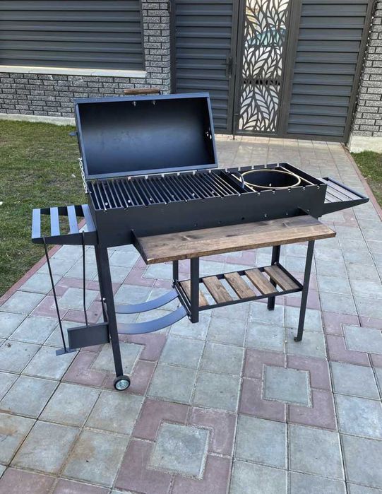 Мангал з кришкою для барбекю метал 5 мм ПОСИЛЕНИЙ