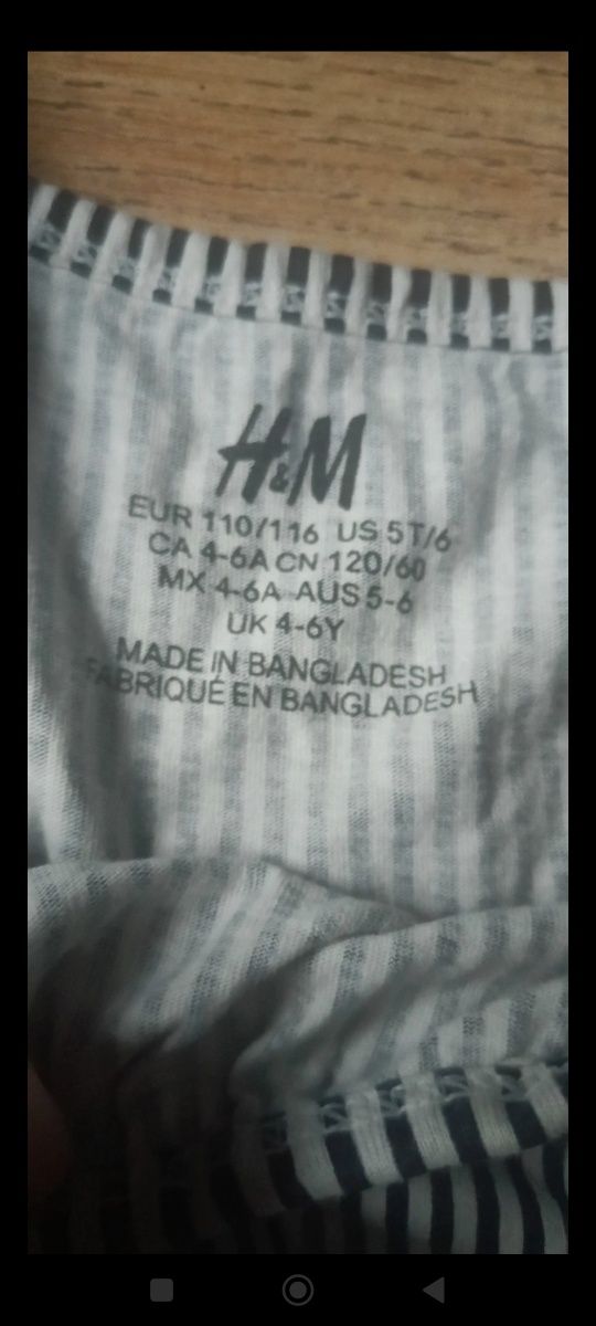 Sukienka w paski H&M rozmiar 110/116