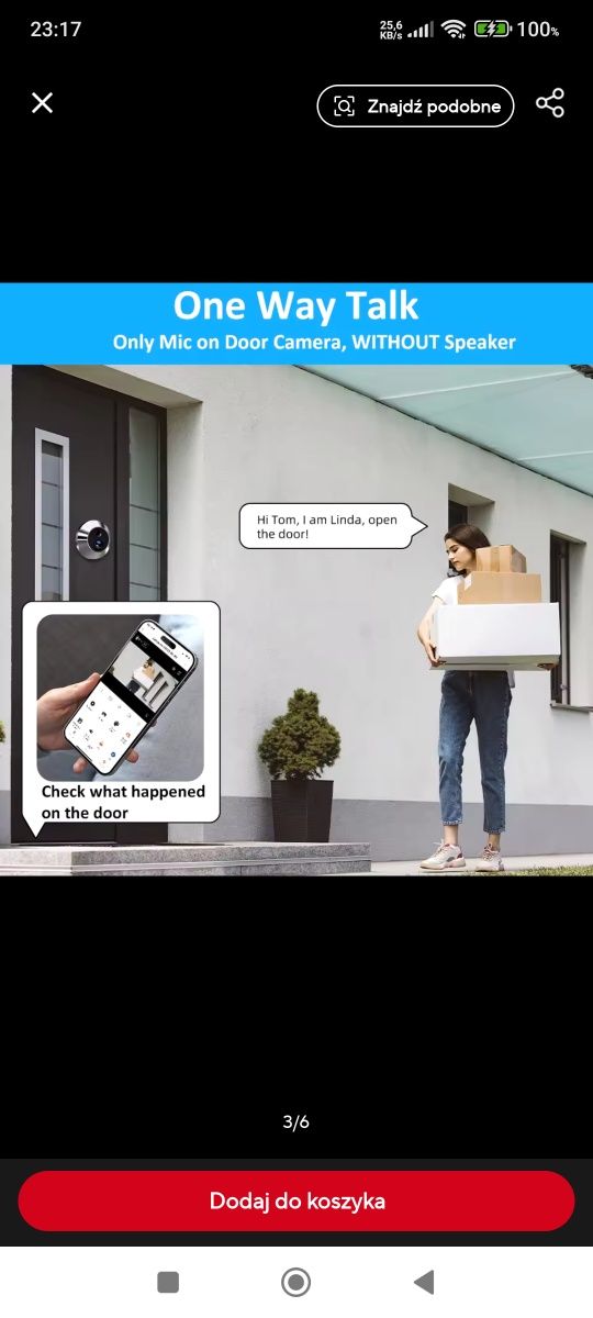 Hit ! Wizjer z kamerą do drzwi na aplikację Tuya Smart