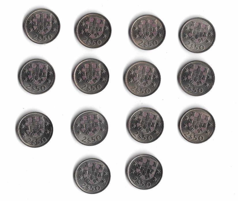 14 Moedas de 2$50
