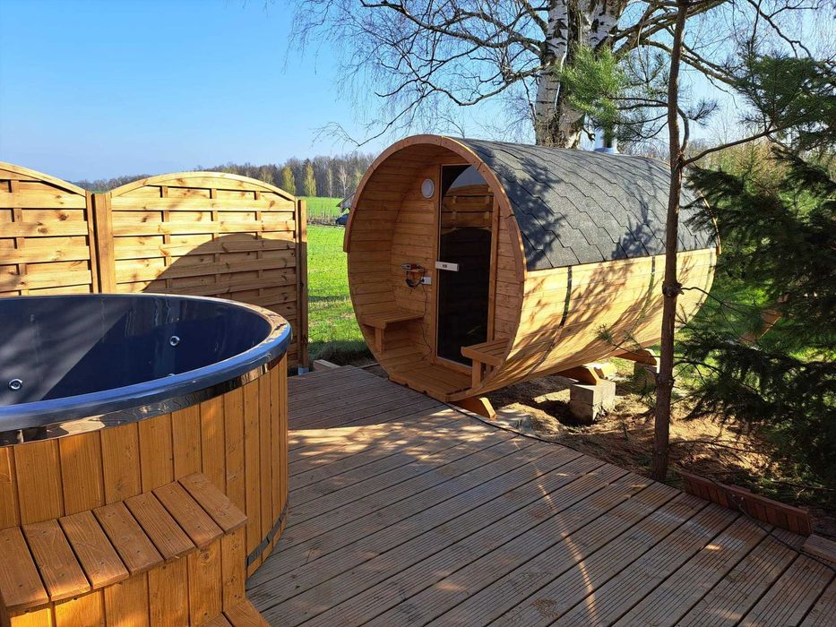 Sauna Beczka 300cm Wyposażona Harvia Sauna Ogrodowa od Porducenta