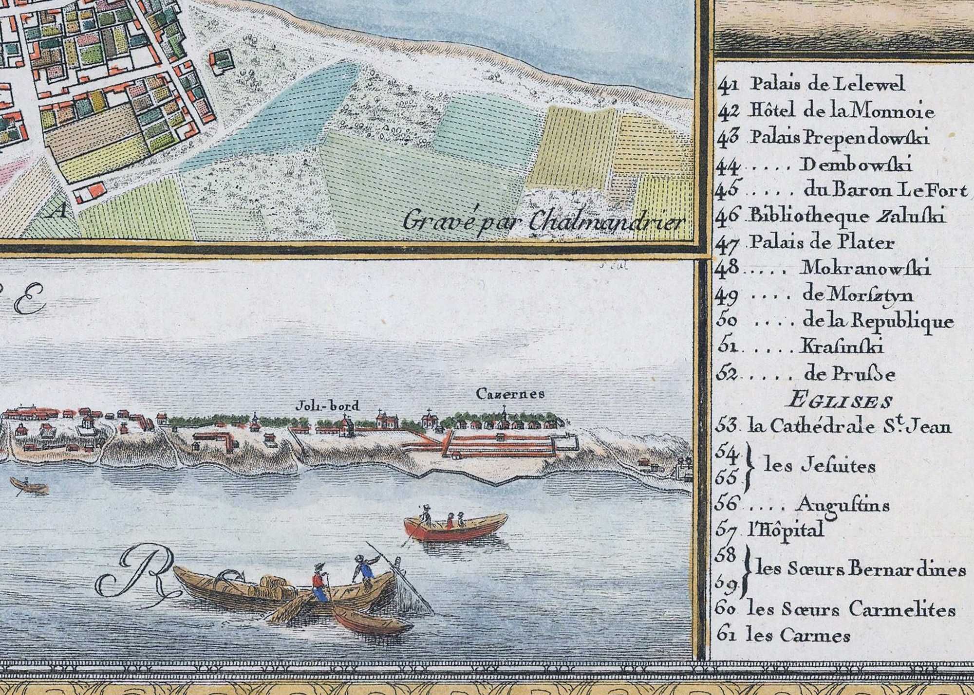 Stara przepiękna Mapa Plan Warszawy - Zannoni - 1772 - 140x100