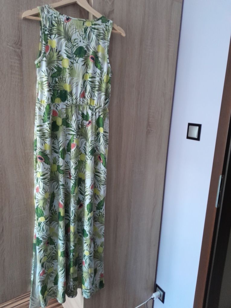 Sukienka maxi ciążowa esmara liście owoce M L arbuz długa