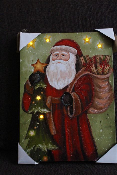 Podświetlany obraz Święty Mikołaj LED