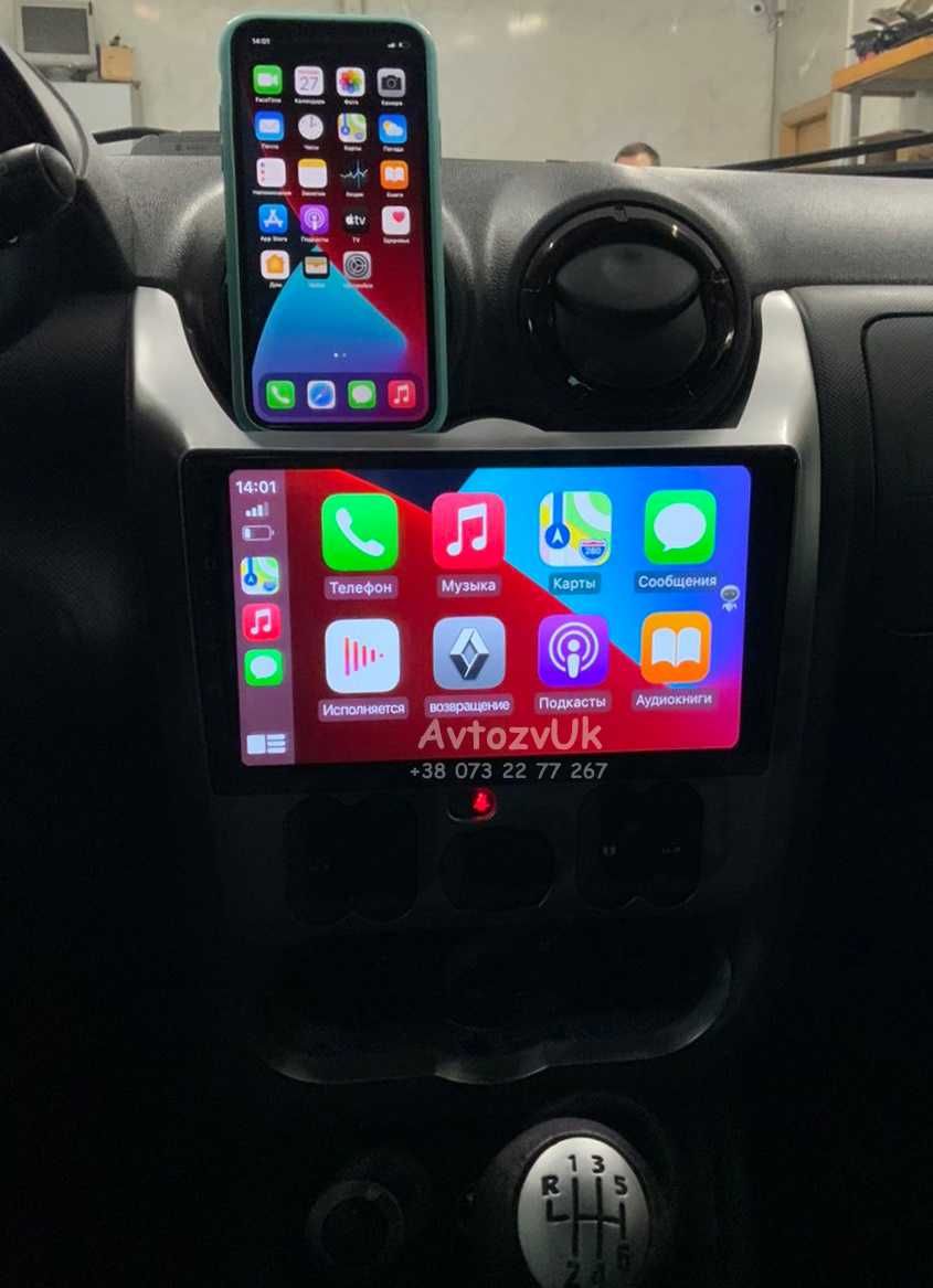 Магнитола LOGAN SANDERO DUSTER Renault LARGUS Lada NIVA VAZ Android 14