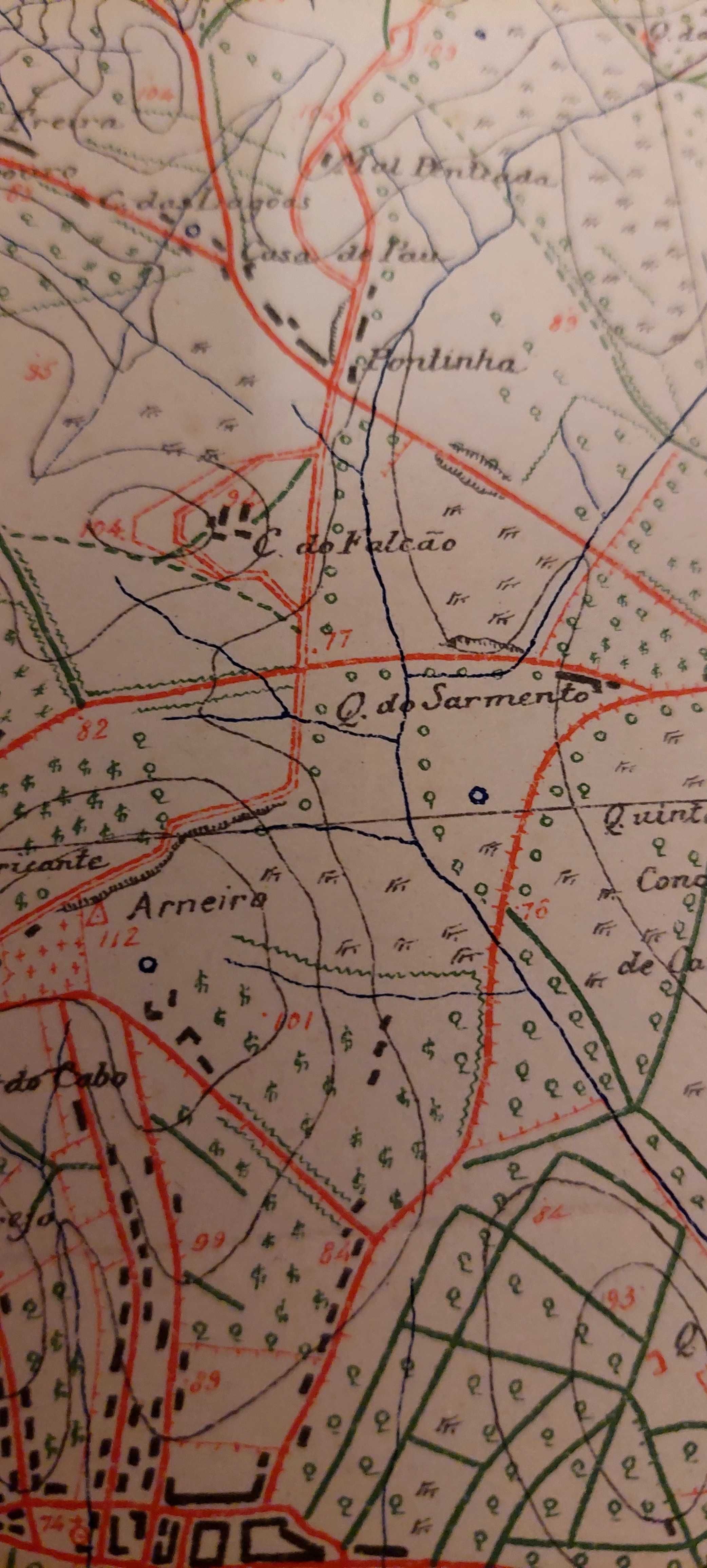 1890 ?Mapa militar Benfica Pontinha