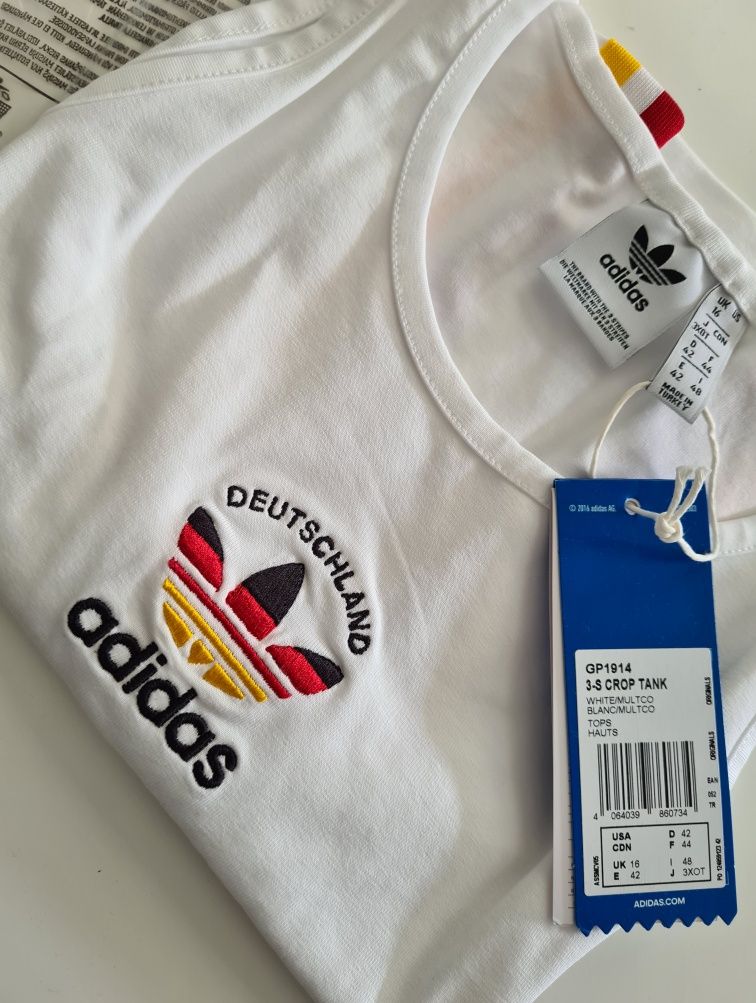 Nowy Adidas crop top damski 42 XL Deutschland bluzka na ramiączka