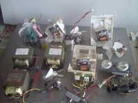 Transformadores, capacitores, ventoinhas, para microondas