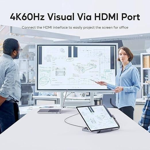 Док-станція PULWTOP 9 в 1 для iPad з корпусом для SSD, 100W