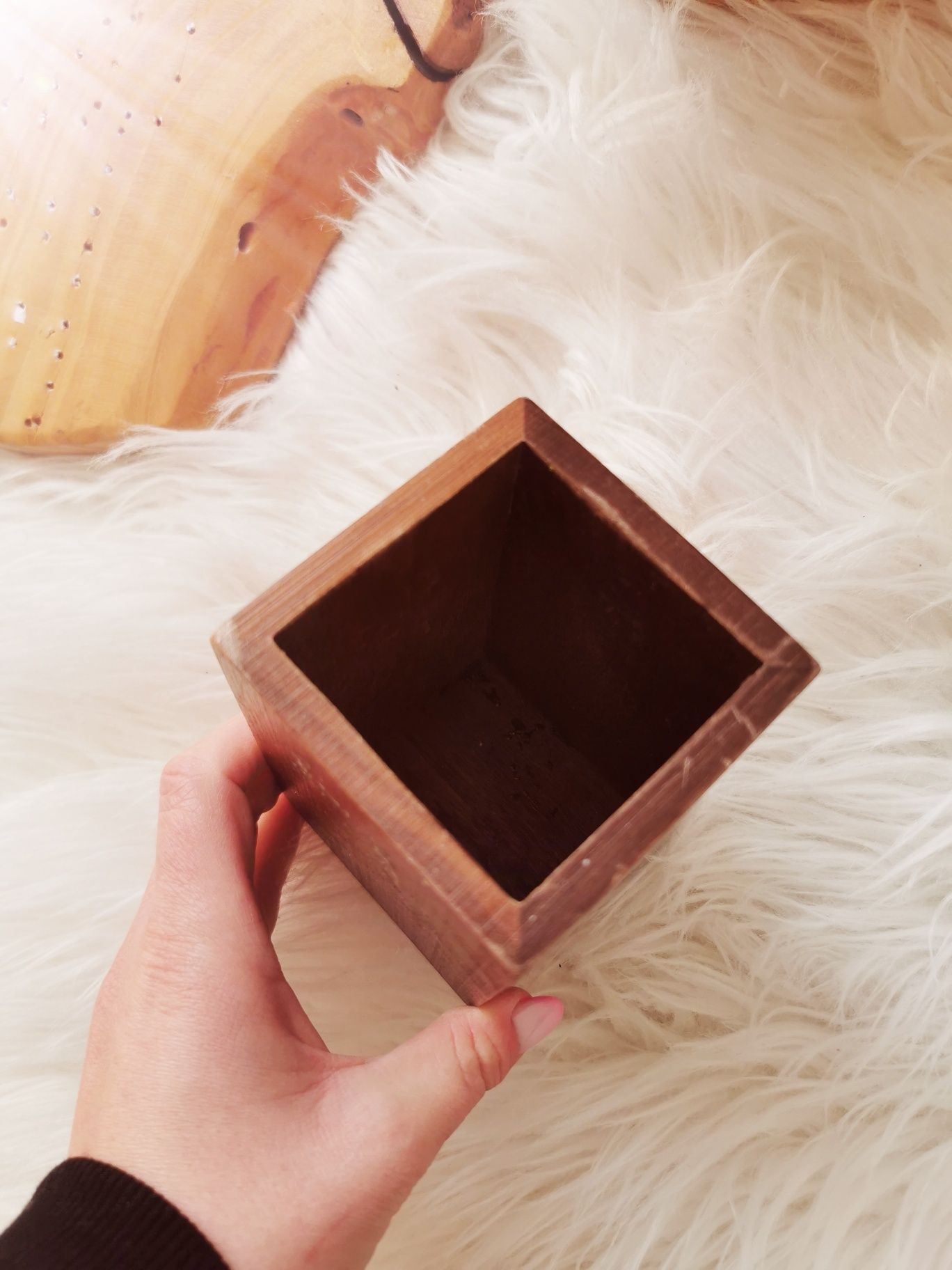 drewniany boho zestaw deska szkatułka organizer drewno naturalne
