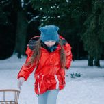Czapka Kotek Jeans 56/58 wełna