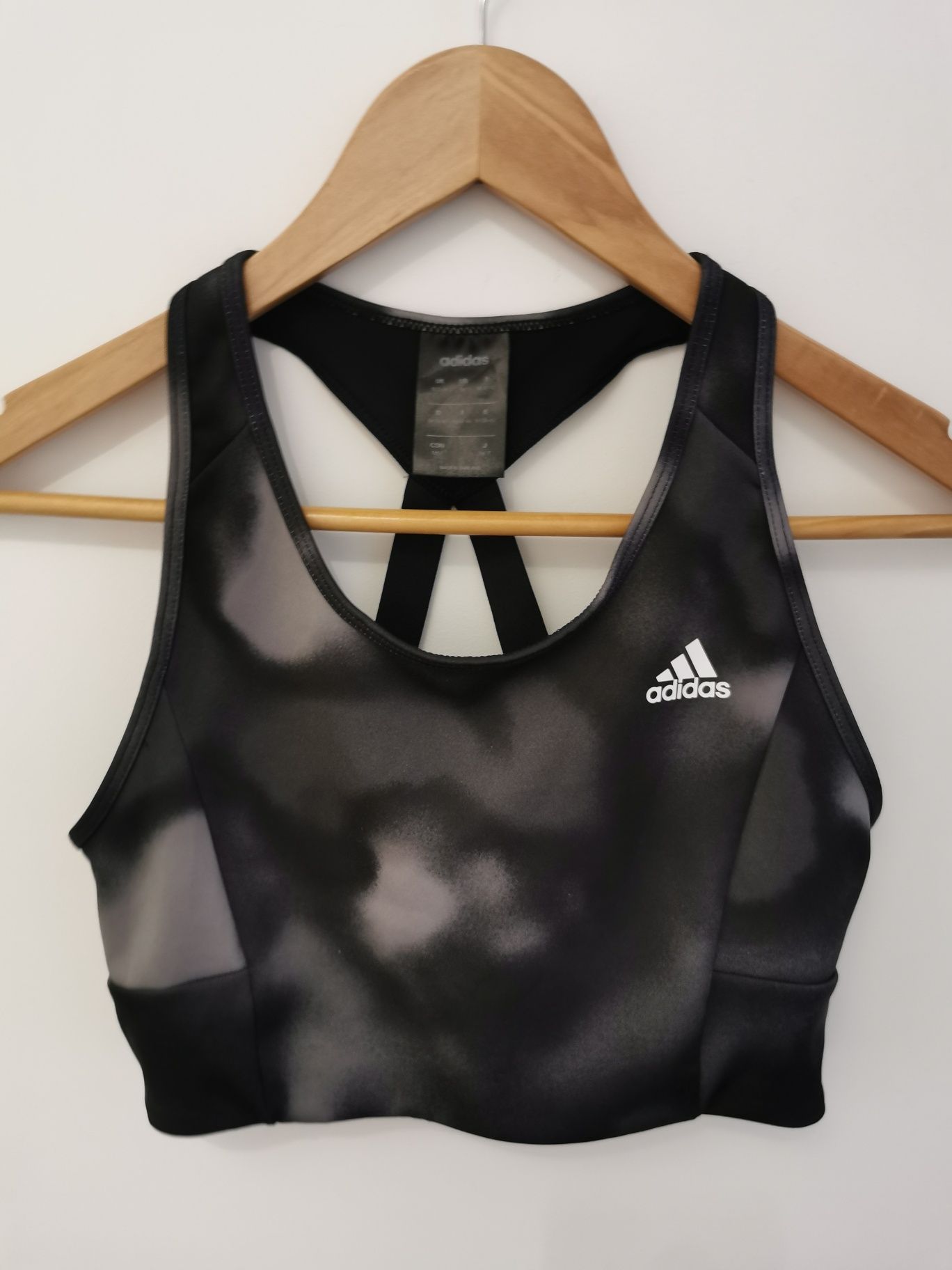 Adidas top biustonosz sportowy logowany damski M/L