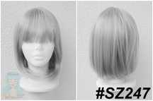 Krótka szara peruka z prostą grzywką krótki szary bob cosplay wig