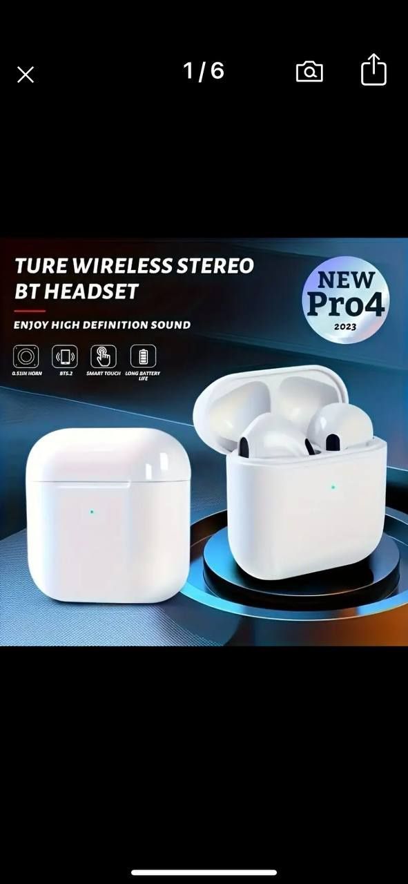 Навушники Pro 4TWS Wireless Headphones Earphone Bluetooth-compatible 5
