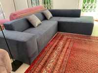 Sofa marca “muebles” como novo, azul cinza, 2 metros por 1,80 .