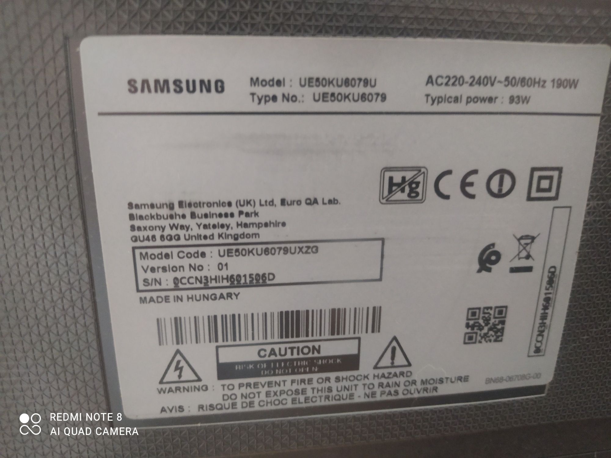 Телевізор Samsung ue50KU6079u