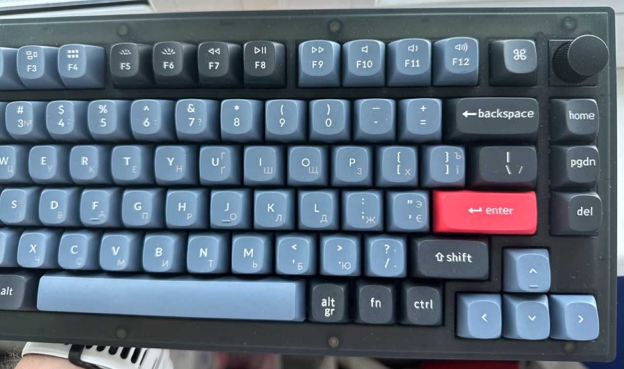 Клавіатура механічна Keychron V1 QMK Knob Red Hot-Swap RGB