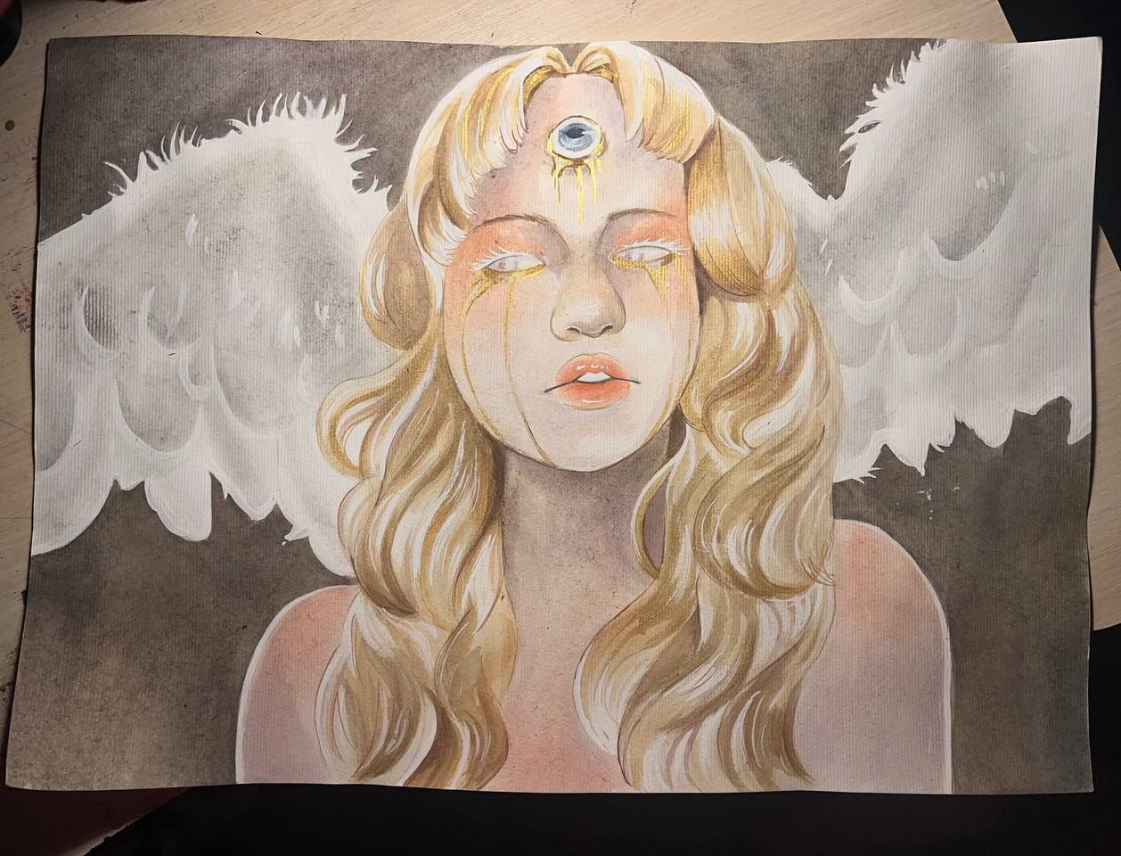 Малюнок дівчини-ангела