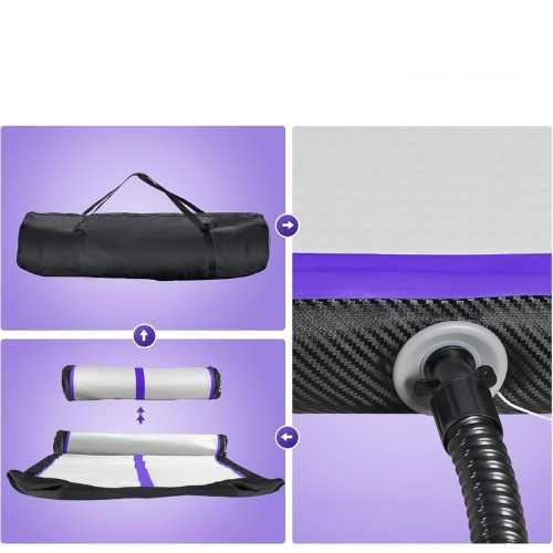 Airtrack FBSPORT 3m pogrubiona mata gimnastyczna + pompka torba