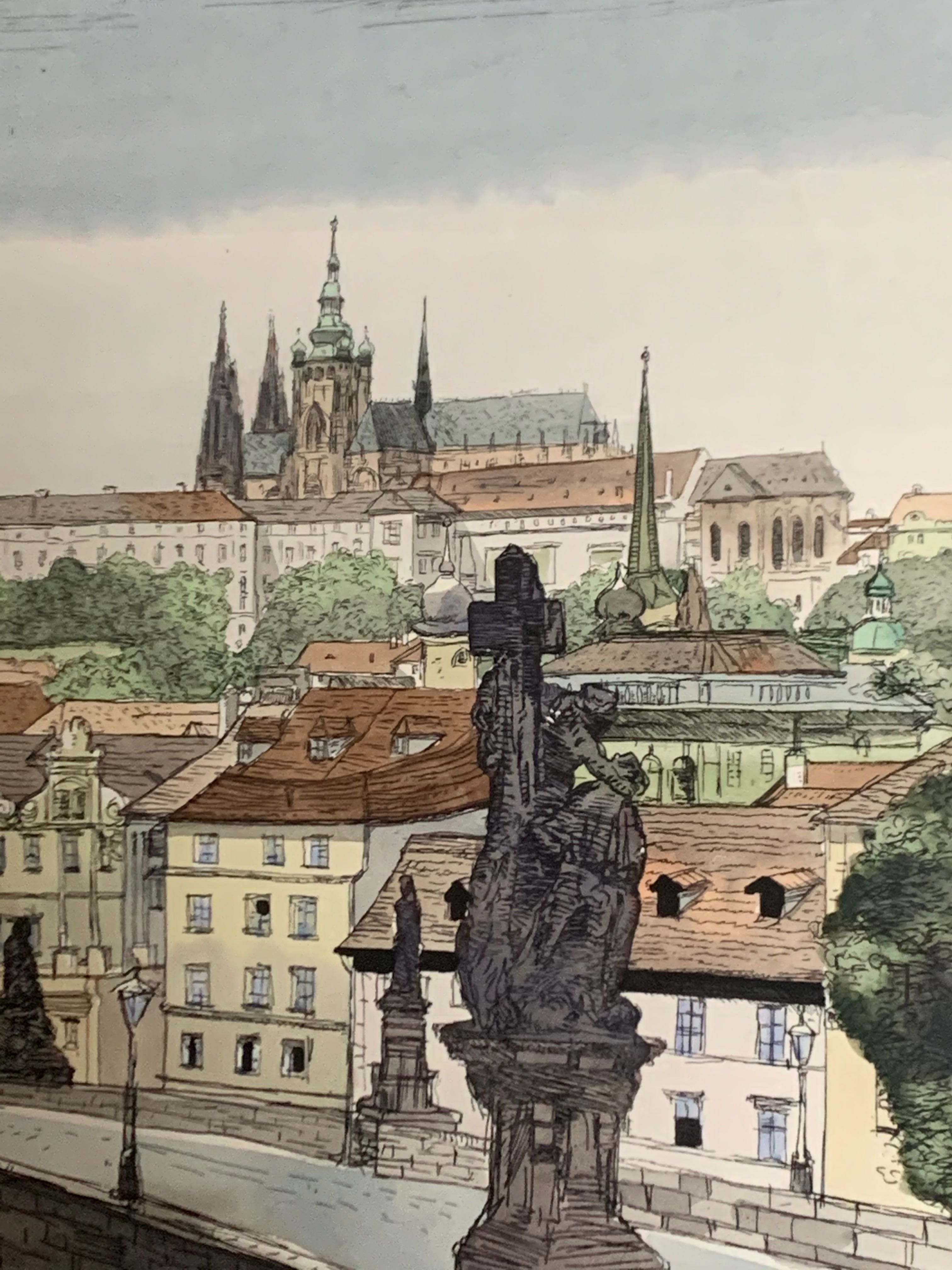 Praga most Karola 1996r. Rysunek