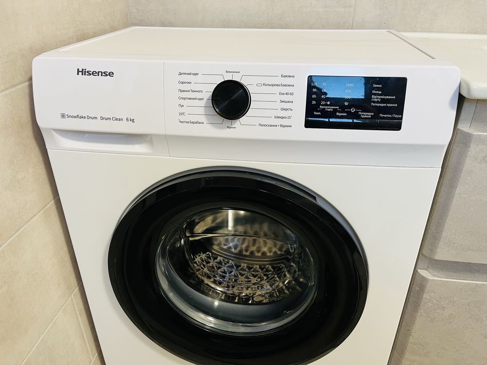 Пральна машинка Hisense WFVC6010E 6кг 40cm стиральная пралка як нова