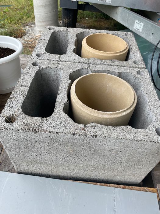 Bloczek kominowy, komin, PUSTAK KOMINOWY + wkłady ceramiczne 2 sztuki