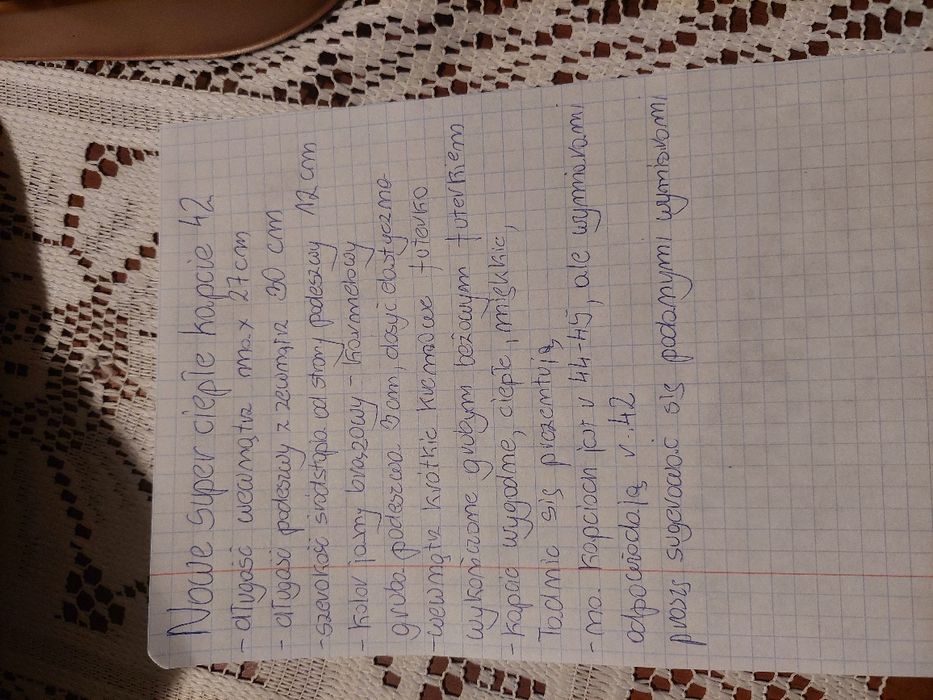 Nowe super ciepłe kapcie r42 długość wewnątrz 27cm,gruba podeszwa,lekk