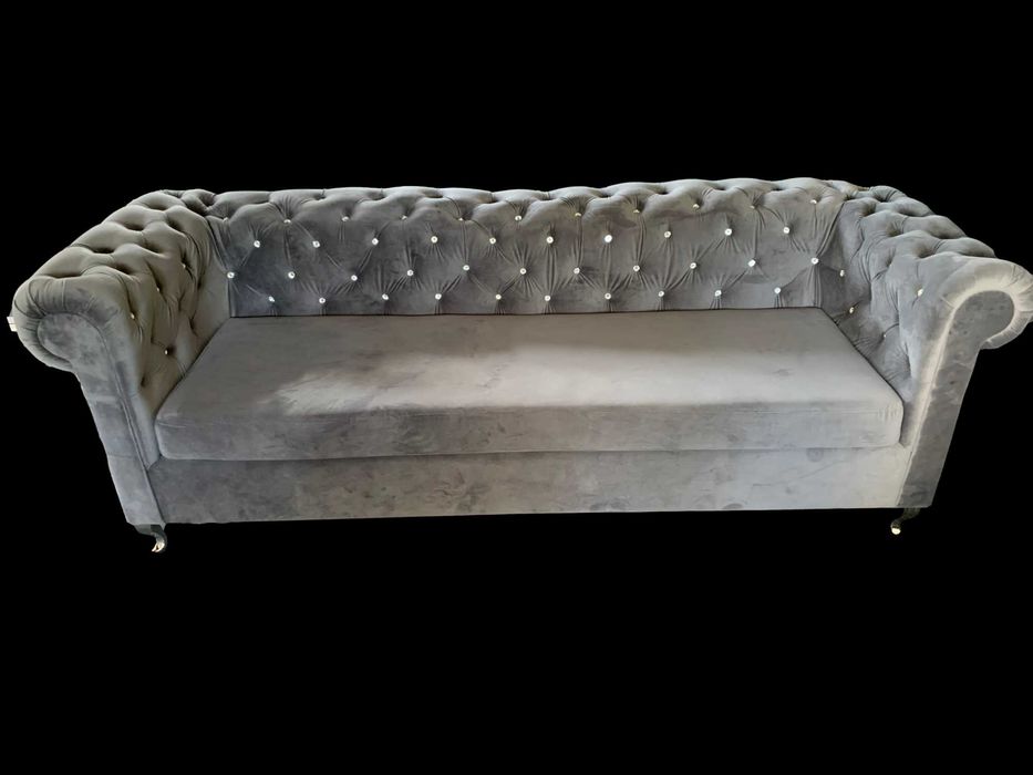 Chesterfield Sofa Trzyosobowa z Funkcją Spania