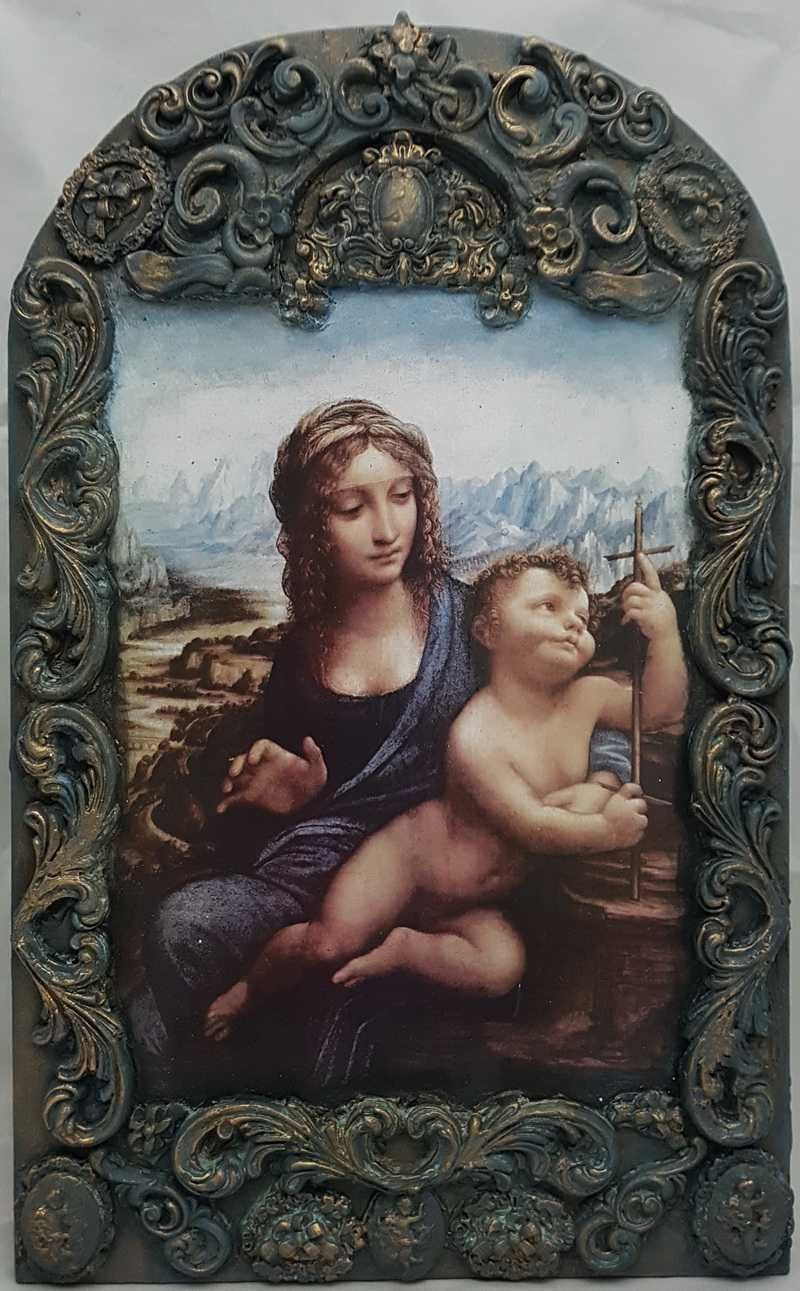 Obraz na desce 29 "Madonna z kądzielą" Leonardo da Vinci